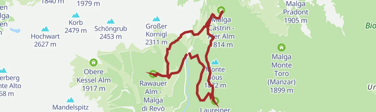 Route map: Loop of the Malga mountain huts in the Maddalena Group